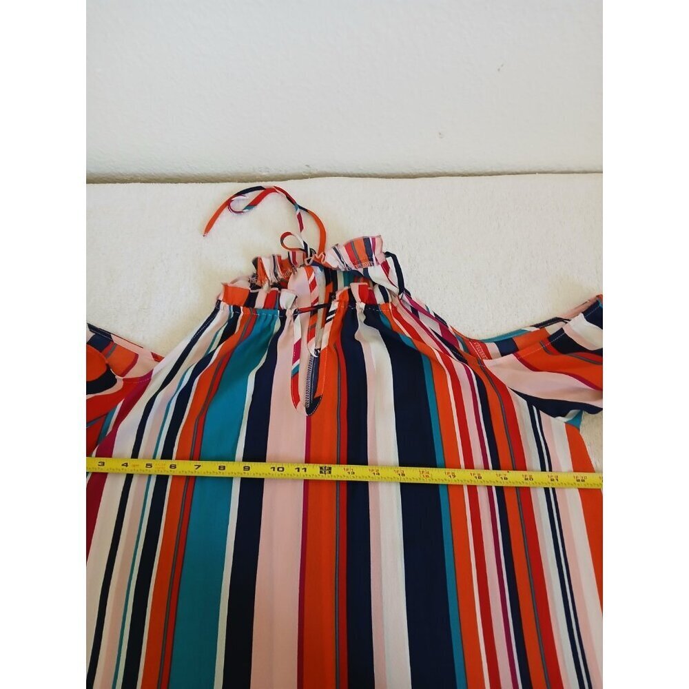 Signature Studio Off Shoulder‎ Blouse Womens XL Multi Colored Flowy Casual Boho - Picture 11 of 15